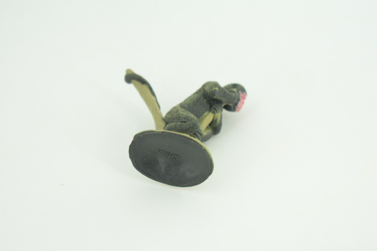 Rhesus Monkey, Rhesus Macaques, Rubber Primate, Animal, Educational, Realistic Figure, Lifelike, Model, Toys, Gift,    2 inches tall.     F1780 B122
