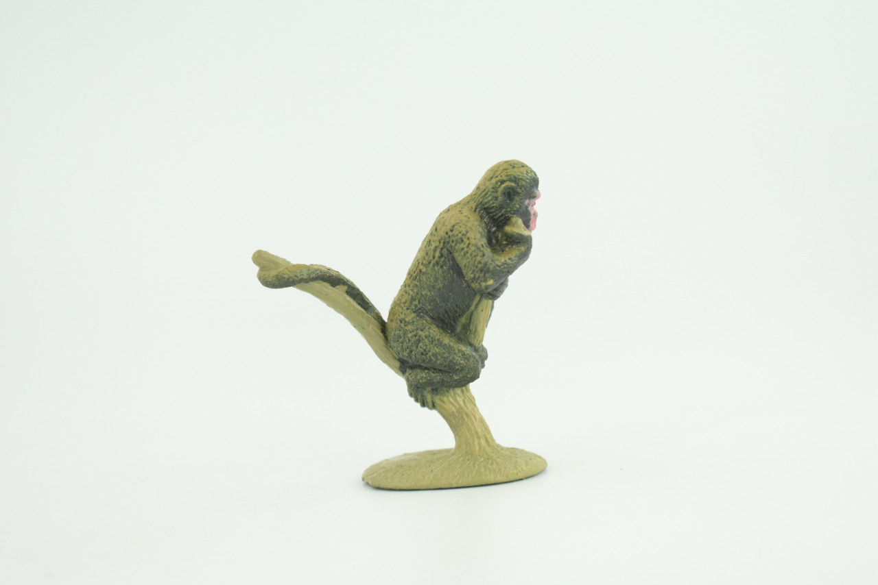 Rhesus Monkey, Rhesus Macaques, Rubber Primate, Animal, Educational, Realistic Figure, Lifelike, Model, Toys, Gift,    2 inches tall.     F1780 B122