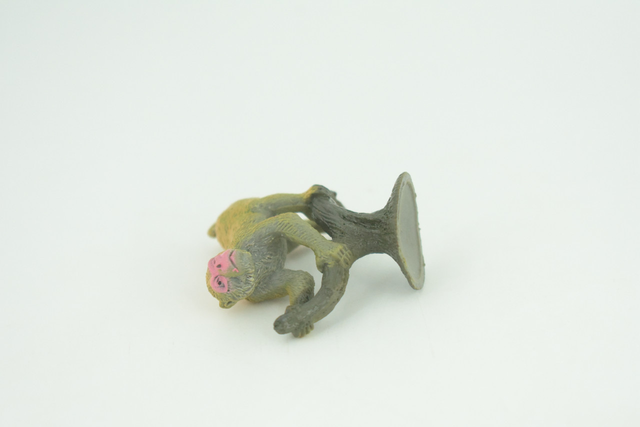 Barbary Macaque, Barbary ape or Magot, Rubber Primate, Animal, Educational, Realistic Figure, Lifelike, Model, Toys, Gift,   2 inches tall.  F1784 B122