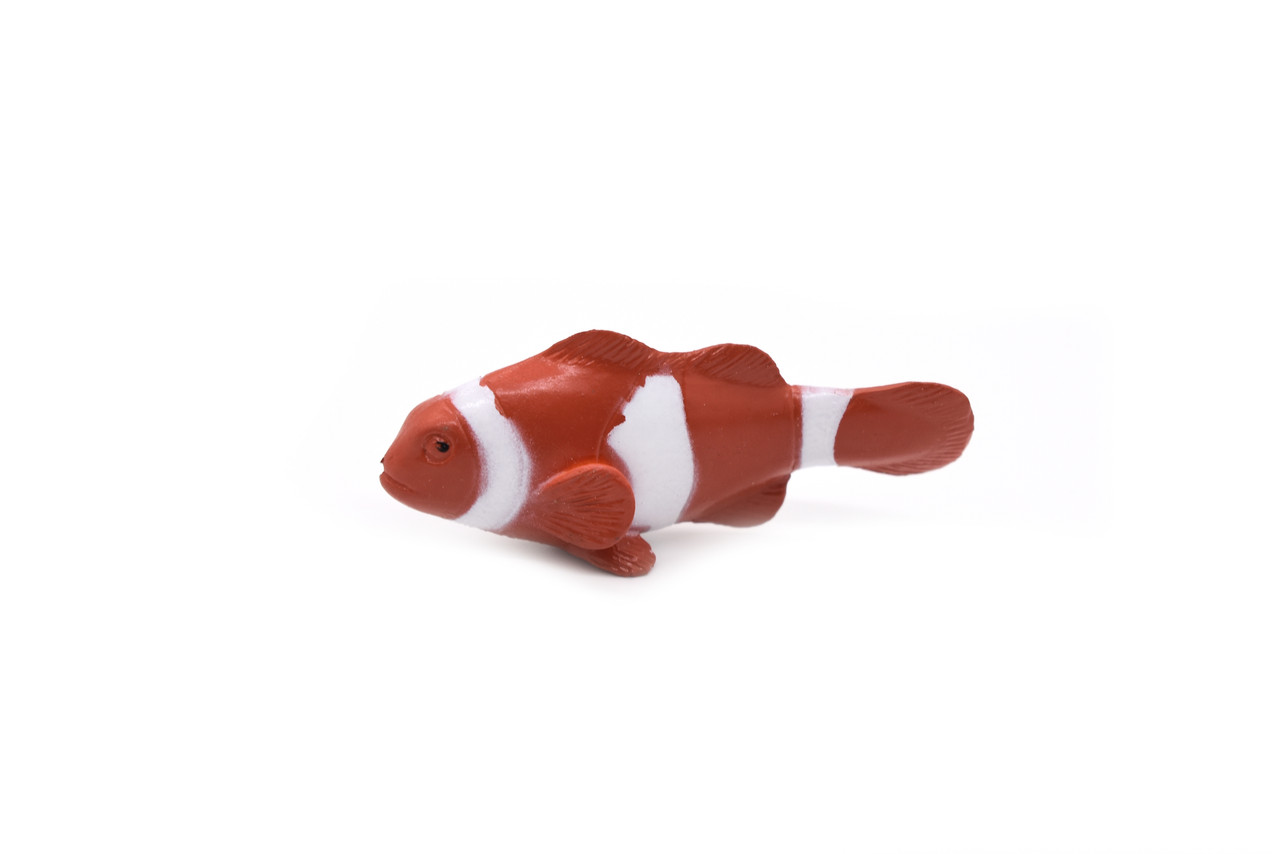 Clownfish, Reef Anemonefish, Rubber Fish Design, Realistic Figure, Educational, Figure, Lifelike, Toy Model, Figurine, Replica, Gift,       2 1/4"     1788 B145