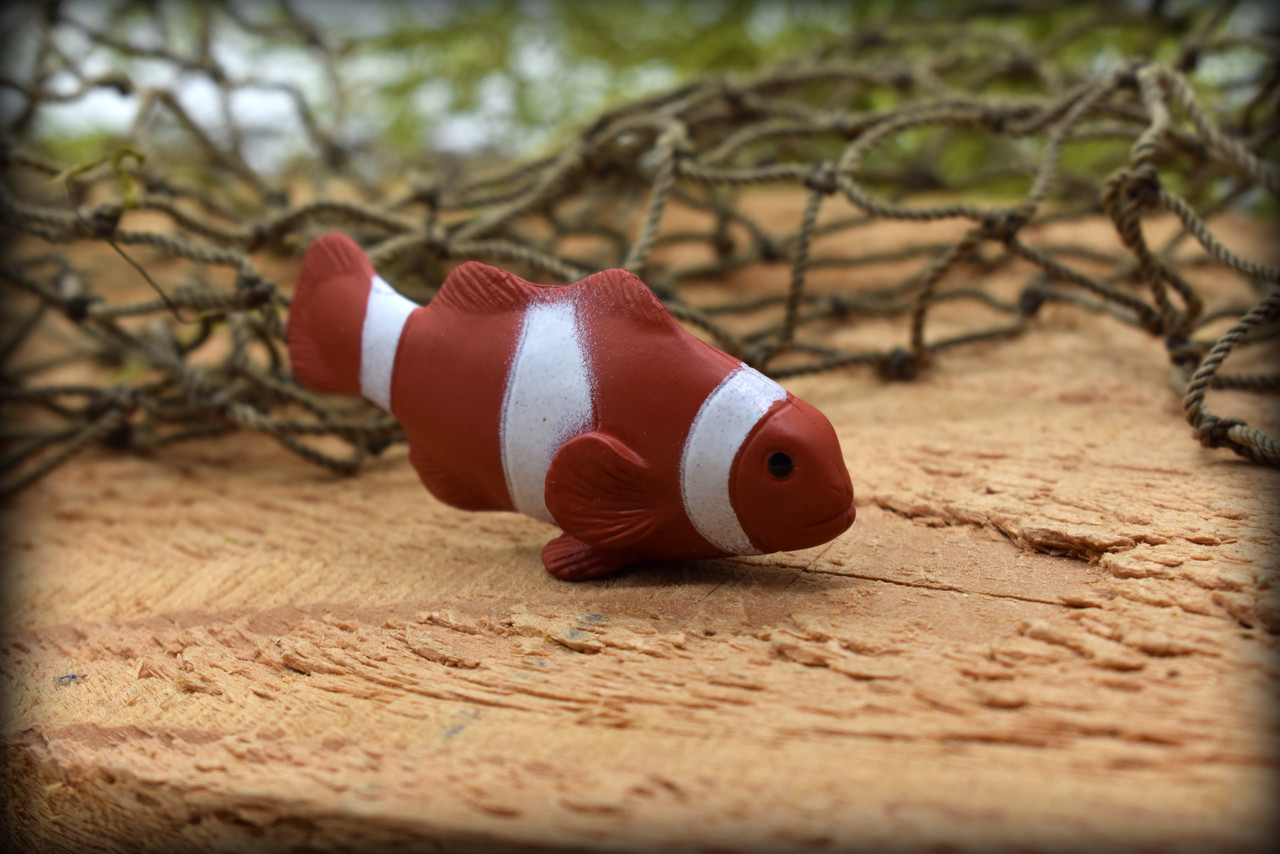 Clownfish, Reef Anemonefish, Rubber Fish Design, Realistic Figure, Educational, Figure, Lifelike, Toy Model, Figurine, Replica, Gift,       2 1/4"     1788 B145