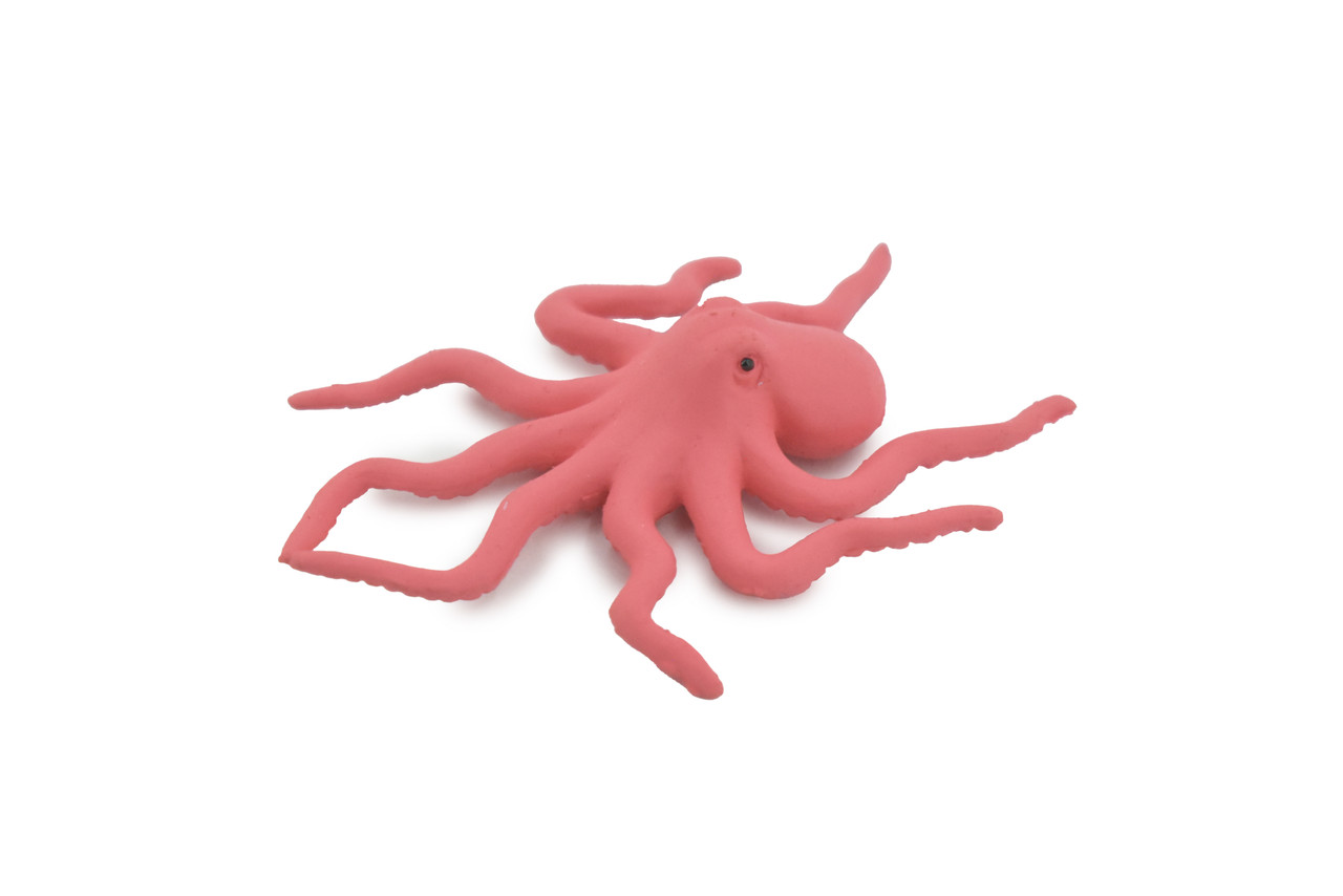 Octopus,  Octopuses, Rubber Octopodes, Saltwater, Realistic, Rubber, Design, Educational, Hand Painted, Figure, Lifelike, Model, Replica, Gift    2 1/2 "      F1792 B145