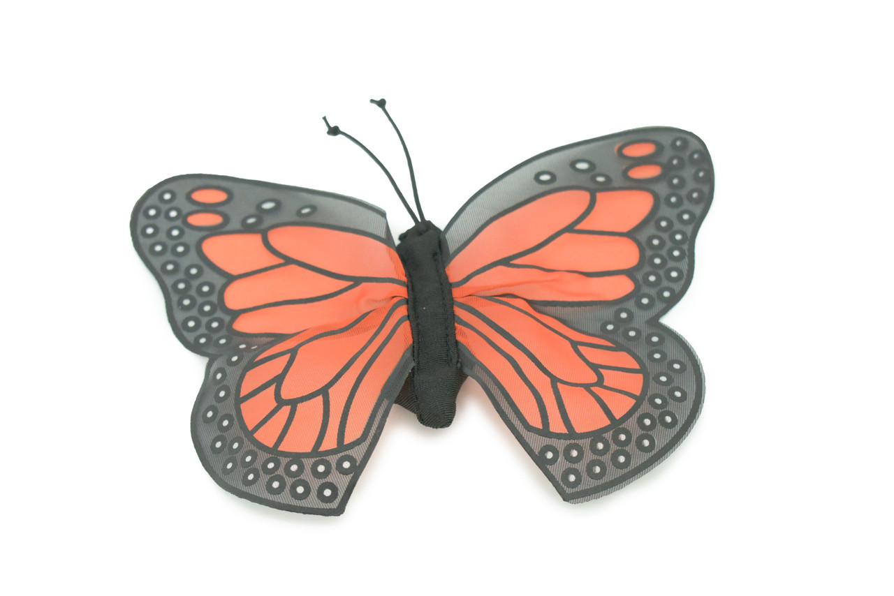 Monarch Butterfly Finger Puppet, Very Nice Plush Butterfly, Stuffed Insect, Educational, Realistic, Lifelike Model, Gift,   7"   F1804 B75