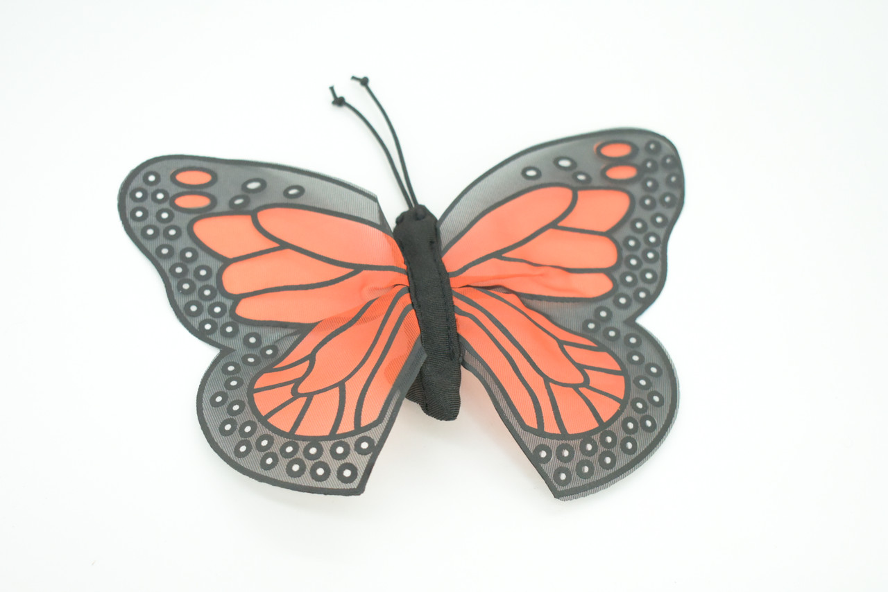 Monarch Butterfly Finger Puppet, Very Nice Plush Butterfly, Stuffed Insect, Educational, Realistic, Lifelike Model, Gift,   7"   F1804 B75