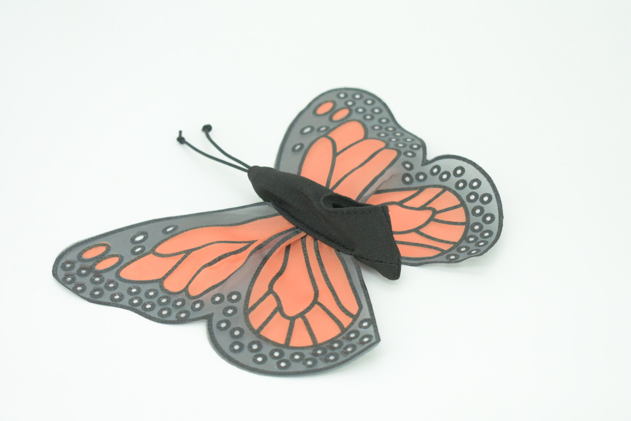 Monarch Butterfly Finger Puppet, Very Nice Plush Butterfly, Stuffed Insect, Educational, Realistic, Lifelike Model, Gift,   7"   F1804 B75