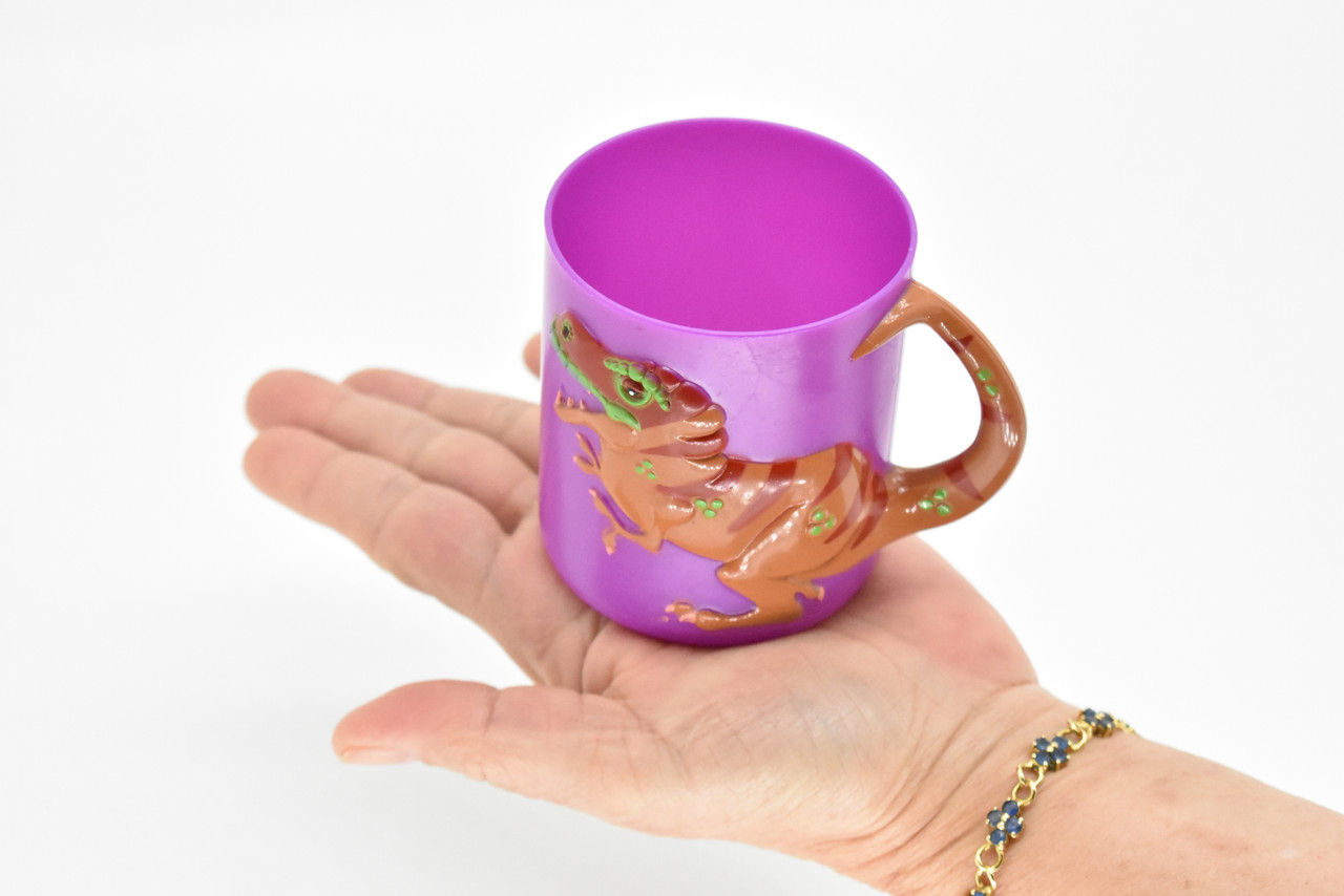 Tyrannosaurus rex, T. Rex, Dinosaur,  Children's Plastic Drinking Cup, Purple  3.5"W x 3"H - F1897 B121