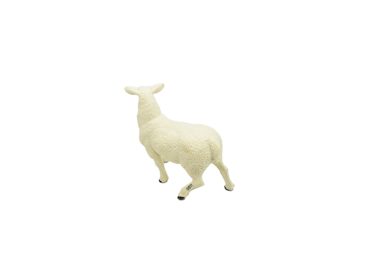 Sheep, Ewe Realistic Small Toy Model Plastic Replica Barn Farm Animal, Kids Educational Gift 3 1/2"  F2026 B136