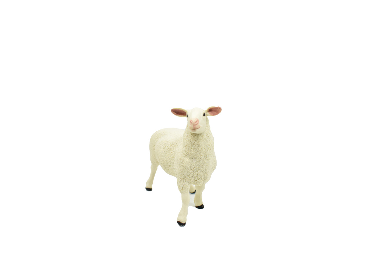 Sheep, Ewe Realistic Small Toy Model Plastic Replica Barn Farm Animal, Kids Educational Gift 3 1/2"  F2026 B136