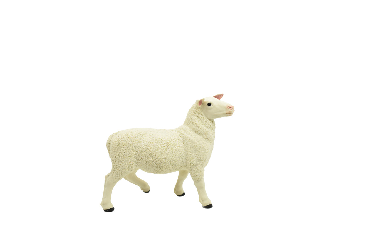 Sheep, Ewe Realistic Small Toy Model Plastic Replica Barn Farm Animal, Kids Educational Gift 3 1/2"  F2026 B136