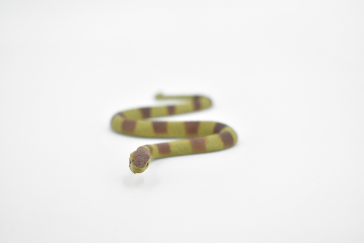 Snake, Southern Copperhead Snake, Rubber Reptile, Educational, Realistic Hand Painted, Figure, Lifelike Model, Figurine, Replica, Gift,       5 1/2"