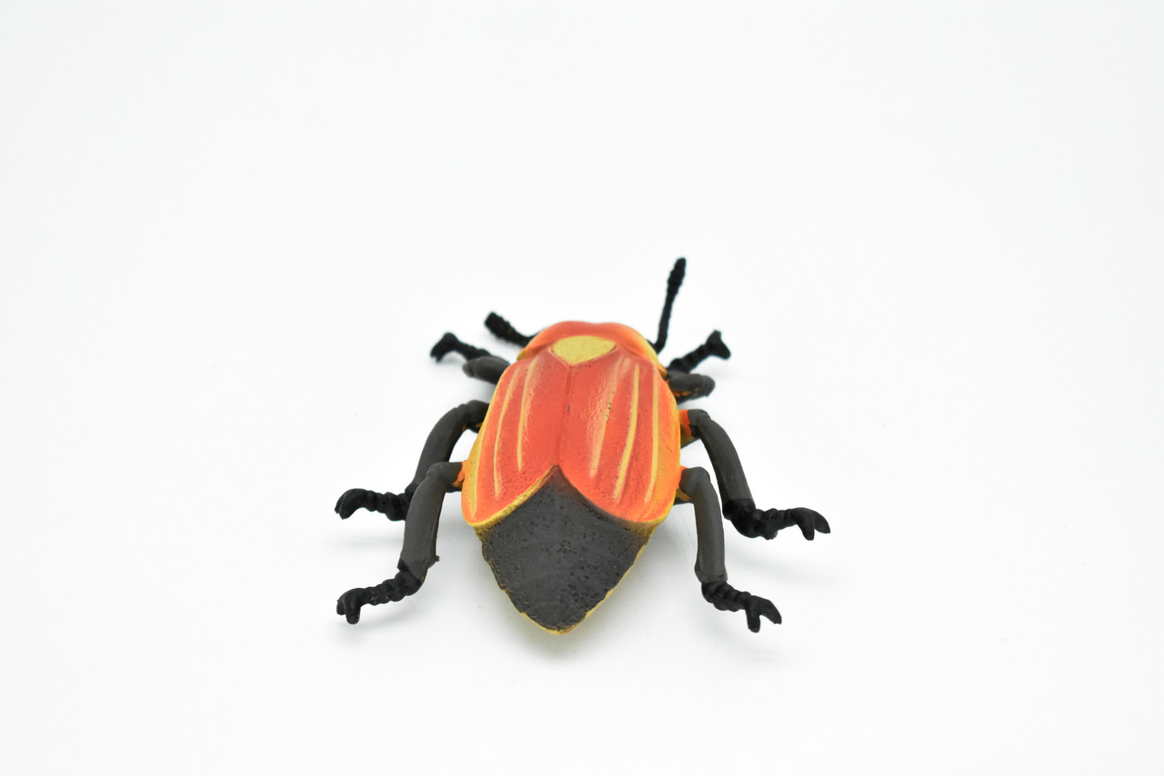 Beetle, June Bug, Red and Yellow, Very Nice Rubber Replica   5"  -   F2067 B133