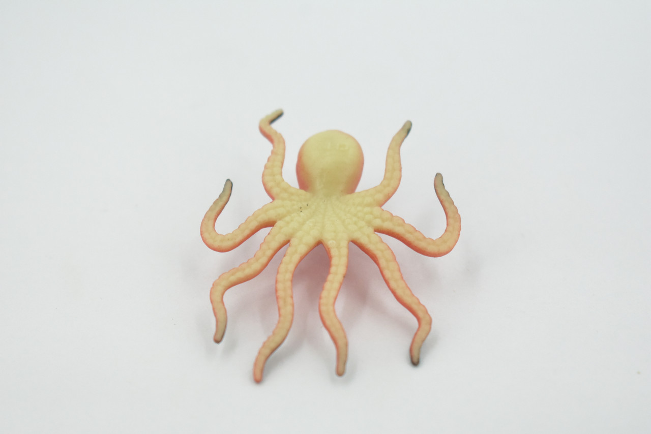 Octopus, Octopuses, Red, Rubber Octopodes, Educational, Realistic Hand Painted, Figure, Lifelike Figurine, Replica, Gift,       2 1/2"     F216 B36