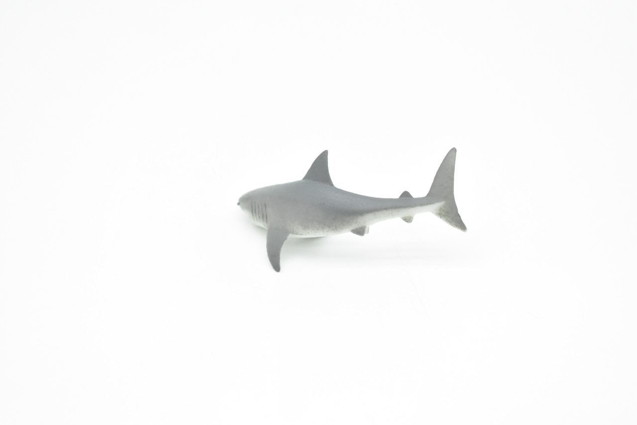 Great White Shark, Curved, Very Nice Rubber Replica     3"   -   F224 B36