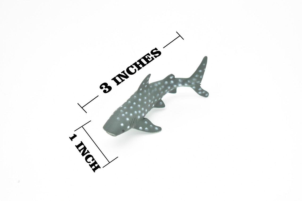 Whale Shark, Curved, Realistic Toy Model Plastic Replica, Kids Educational Gift  3"  F235 B76