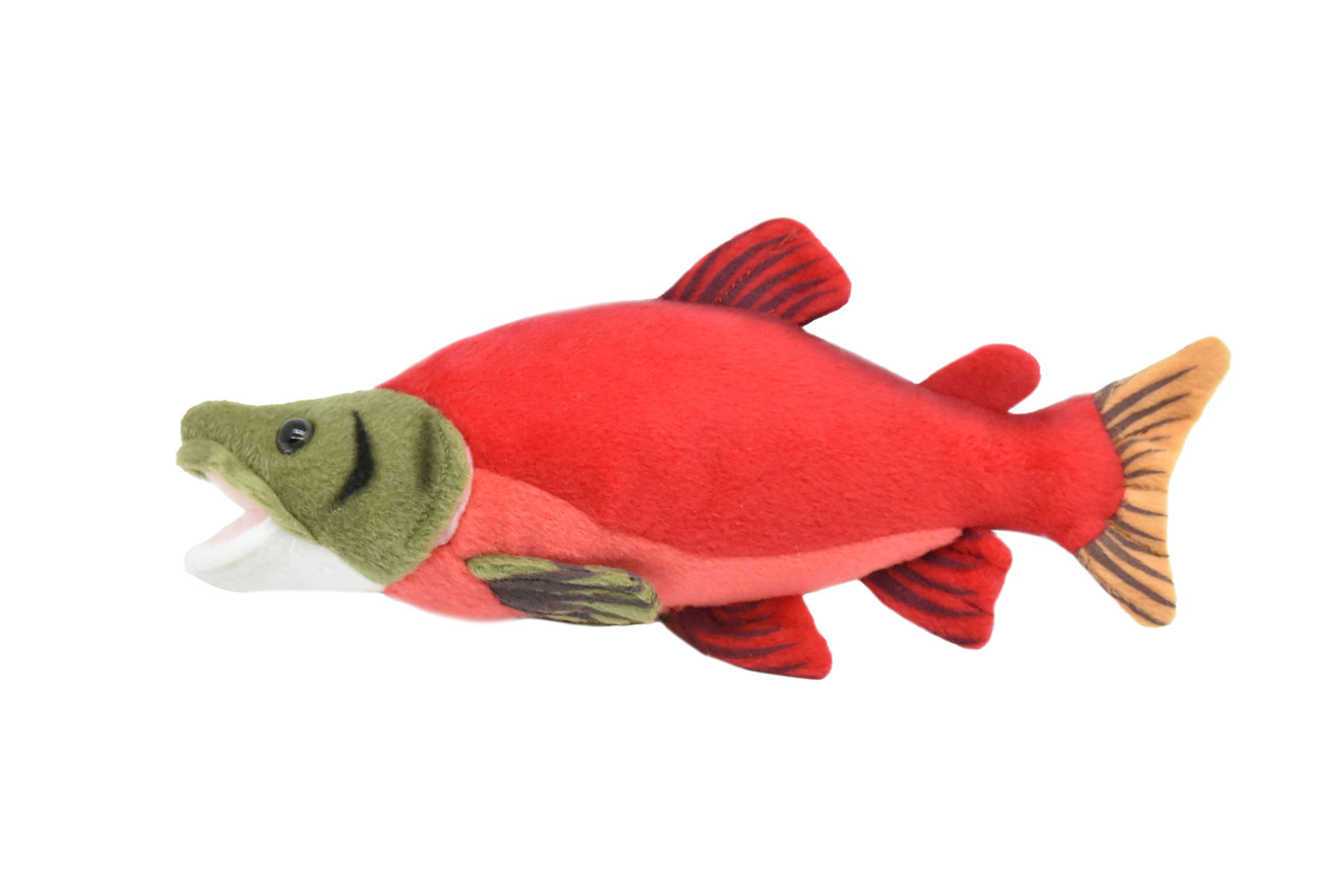 Sockeye Salmon, Very Nice Plush Fish, Stuffed Animal, Educational, Toy, Kids, Realistic Figure, Gift,      10" 