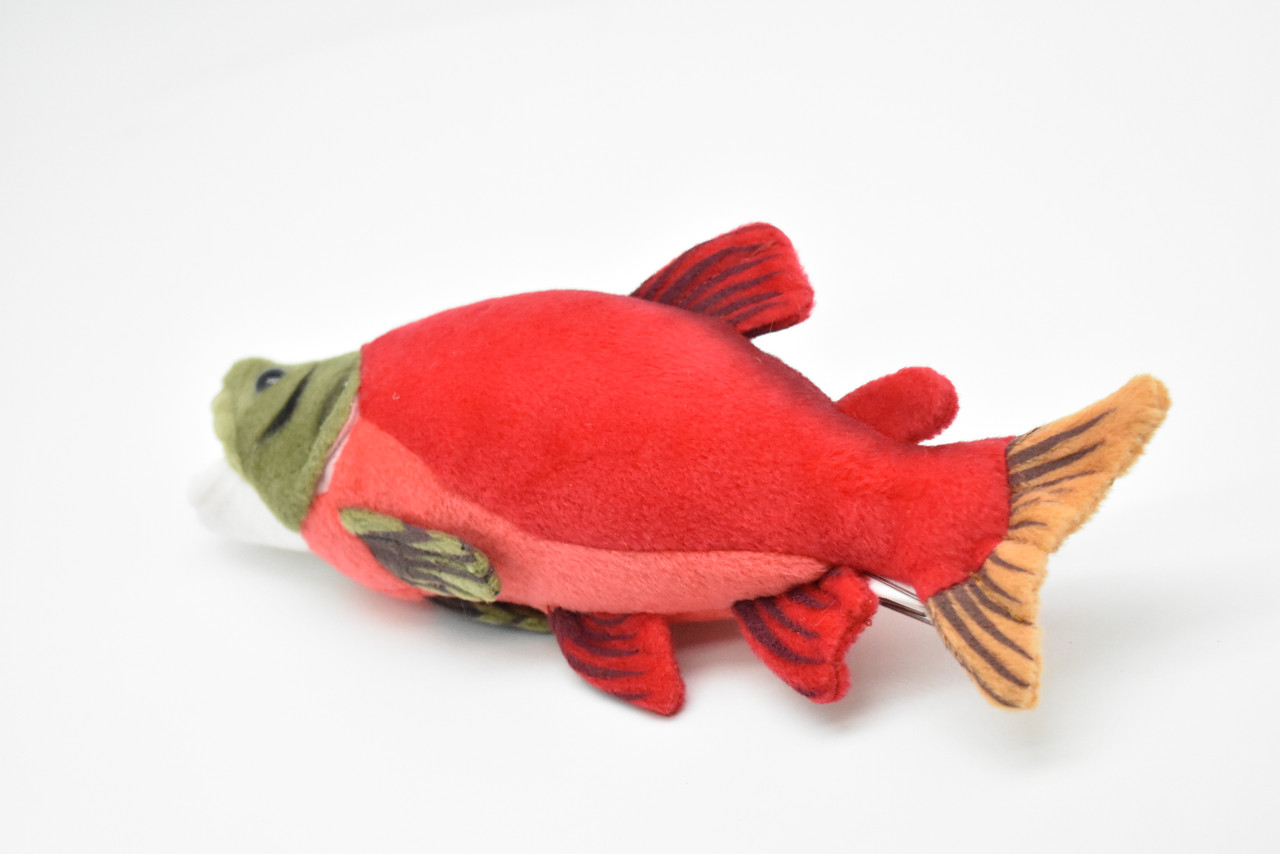 Sockeye Salmon, Spawning Color, Realistic, Lifelike, Stuffed, Soft, Toy, Educational, Animal, Kids, Gift, Fish, Very Nice Plush Animal       10"     F3005 BB61