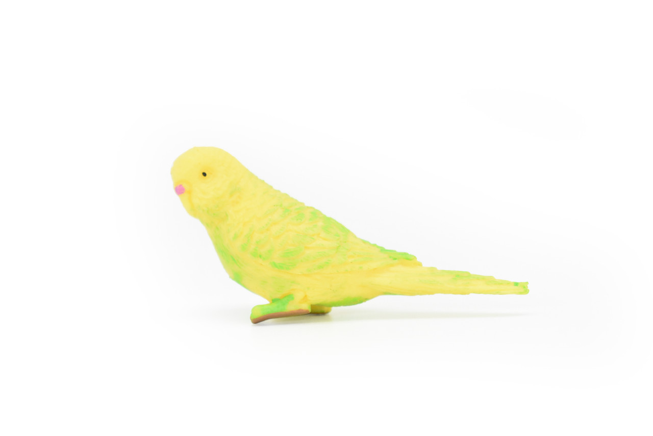 Parakeet, Yellow, Very Nice Rubber Reproduction,  Hand Painted       2 1/2"    F3014 B109