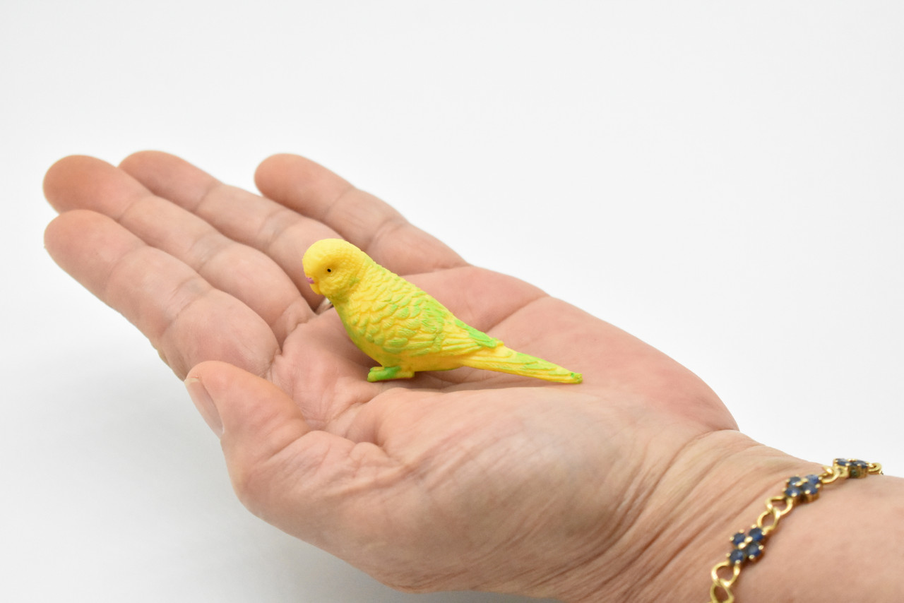 Parakeet, Yellow, Very Nice Rubber Reproduction,  Hand Painted       2 1/2"    F3014 B109
