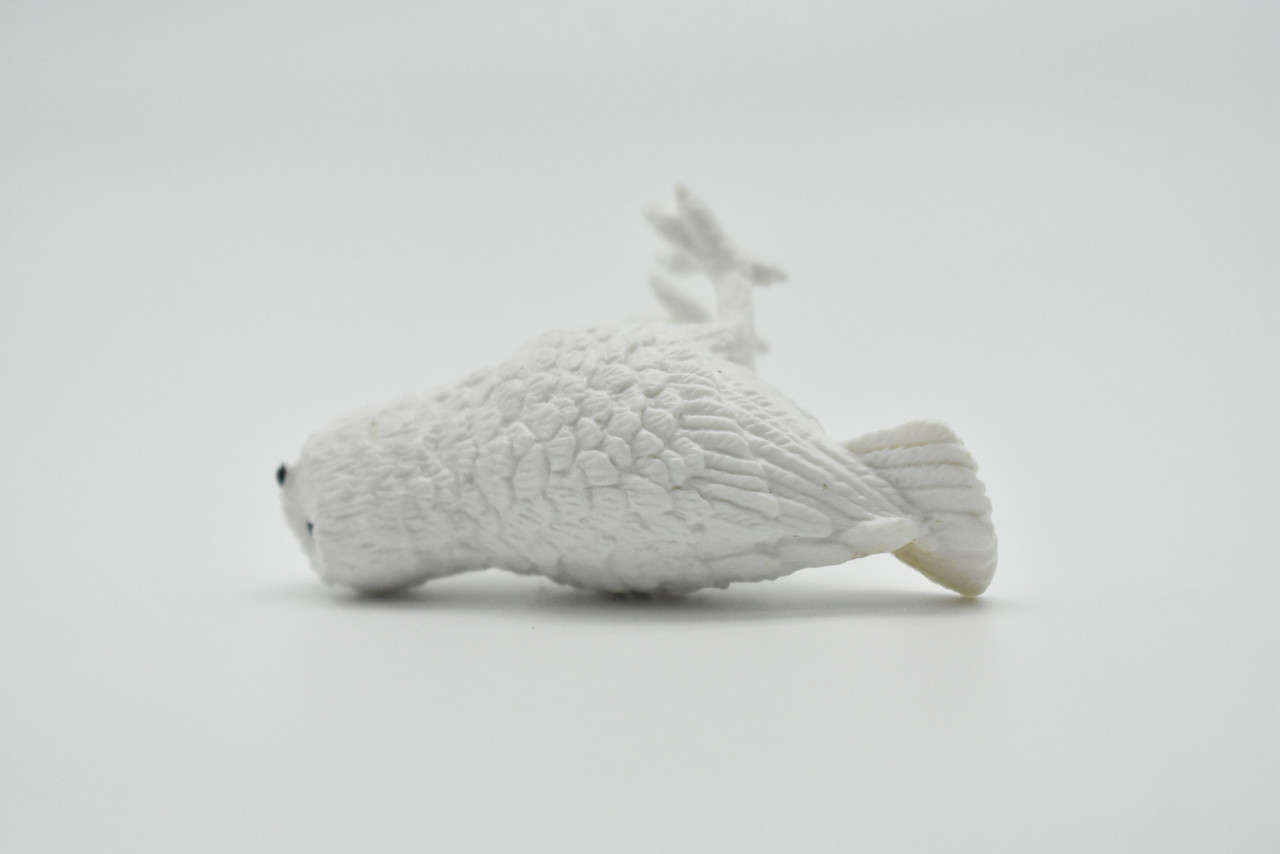 Snowy Owl Toy, Very Nice Plastic Hand Painted Model     2"     F3015 B109