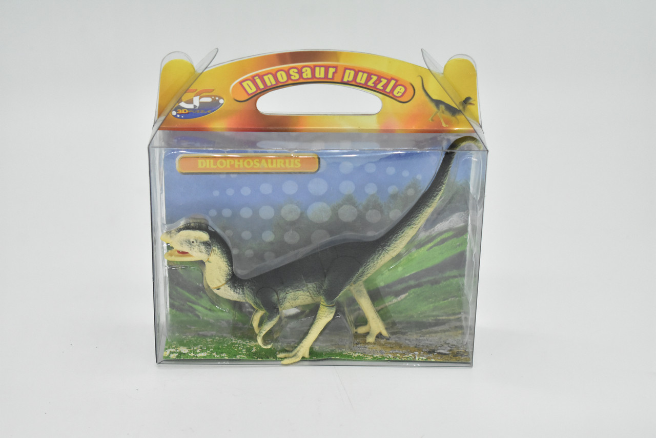 Dilophosaurus Dinosaur, 3D Puzzle Very Nice Plastic Replica   4 1/2 long  -  F3036 B333