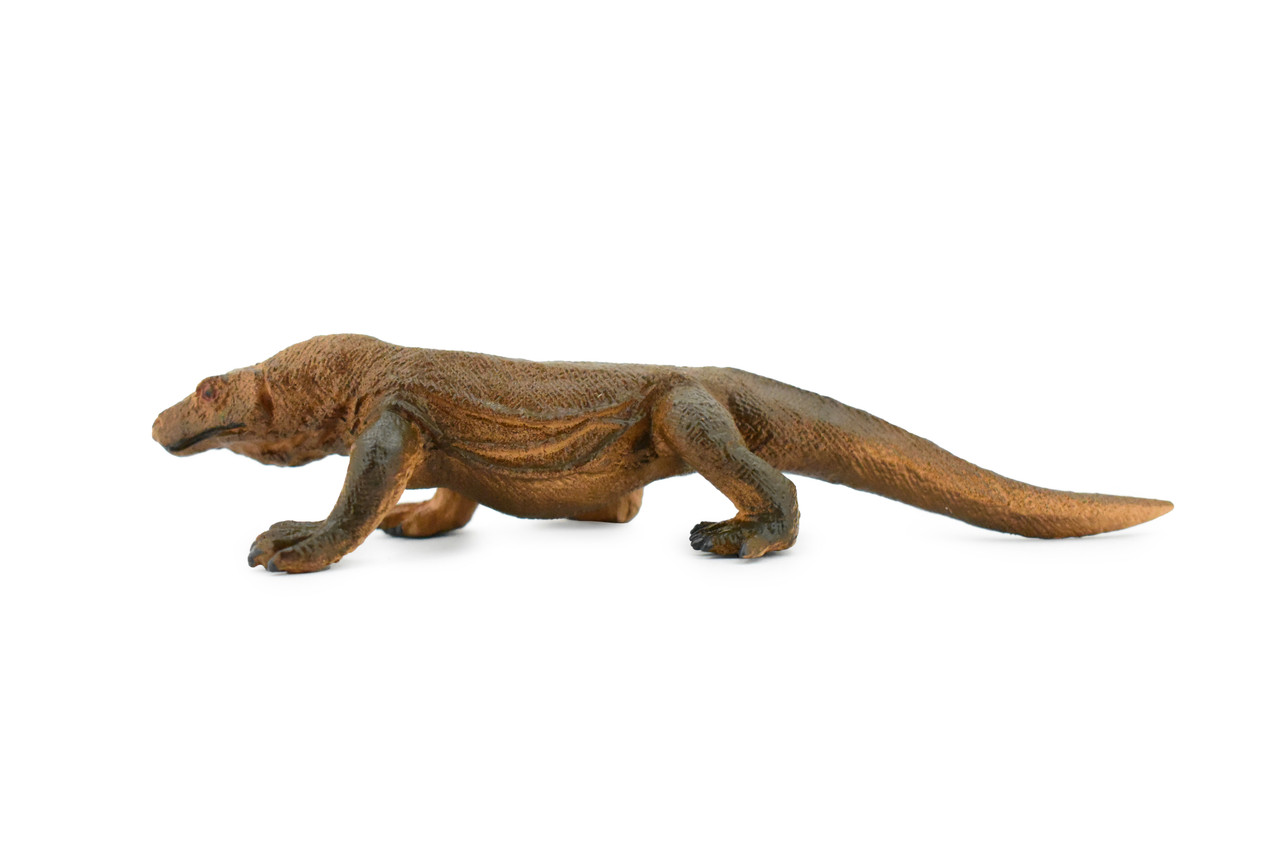 Komodo Dragon, Brown, Lizard, Very Nice Rubber Reptile, Educational, Hand Painted, Realistic, Replica, Toys, Kids, Gift,    5 Inches. 