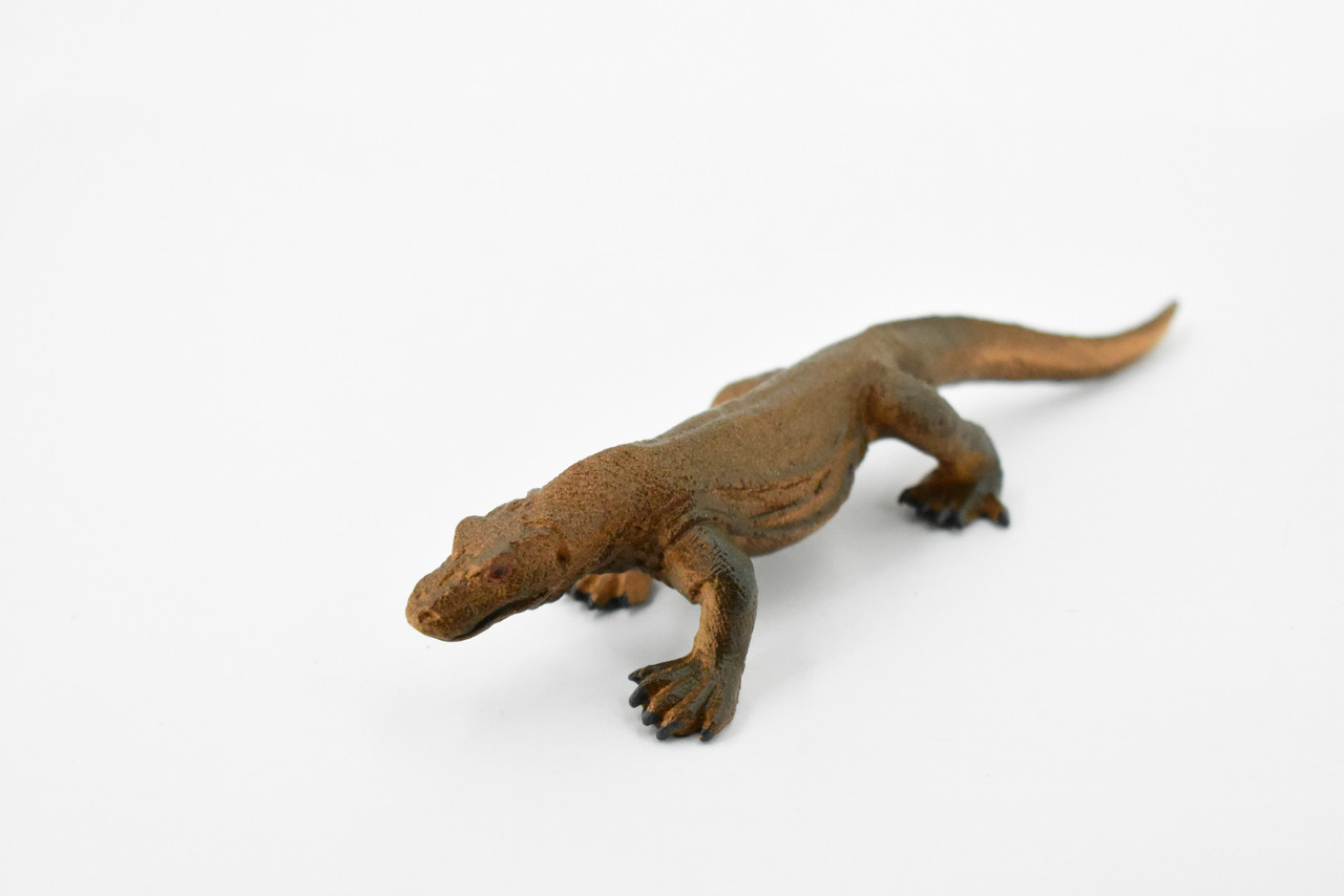 Komodo Dragon, Brown, Lizard, Very Nice Rubber Reptile, Educational, Hand Painted, Realistic, Replica, Toys, Kids, Gift,    5 Inches. 