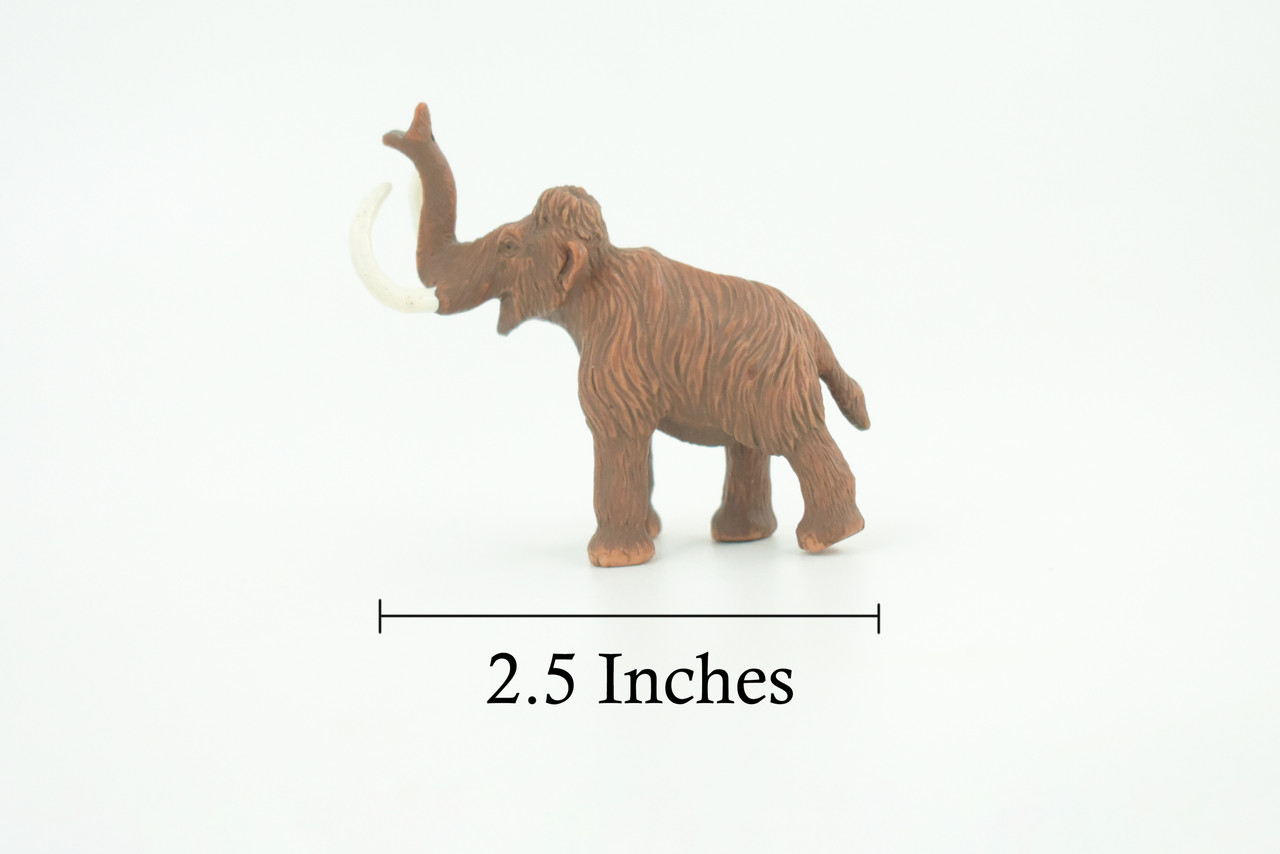Woolly Mammoth, Ice Age Mammal, Educational, Realistic, Hand Painted, Figure, Lifelike Model, Figurine, Replica, Gift,   2 1/2"    F3132 B224