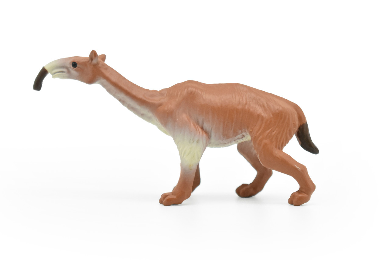 Macrauchenia, Long Neck Llama, Ice Age Mammal, Educational, Realistic, Hand Painted, Figure, Lifelike Model, Gift,  3 Inches. 
