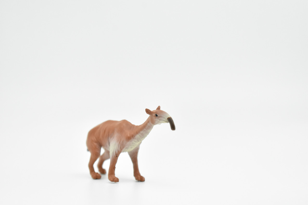 Macrauchenia, Long Neck Llama, Ice Age Mammal, Educational, Realistic, Hand Painted, Figure, Lifelike Model, Gift,  3 Inches. 