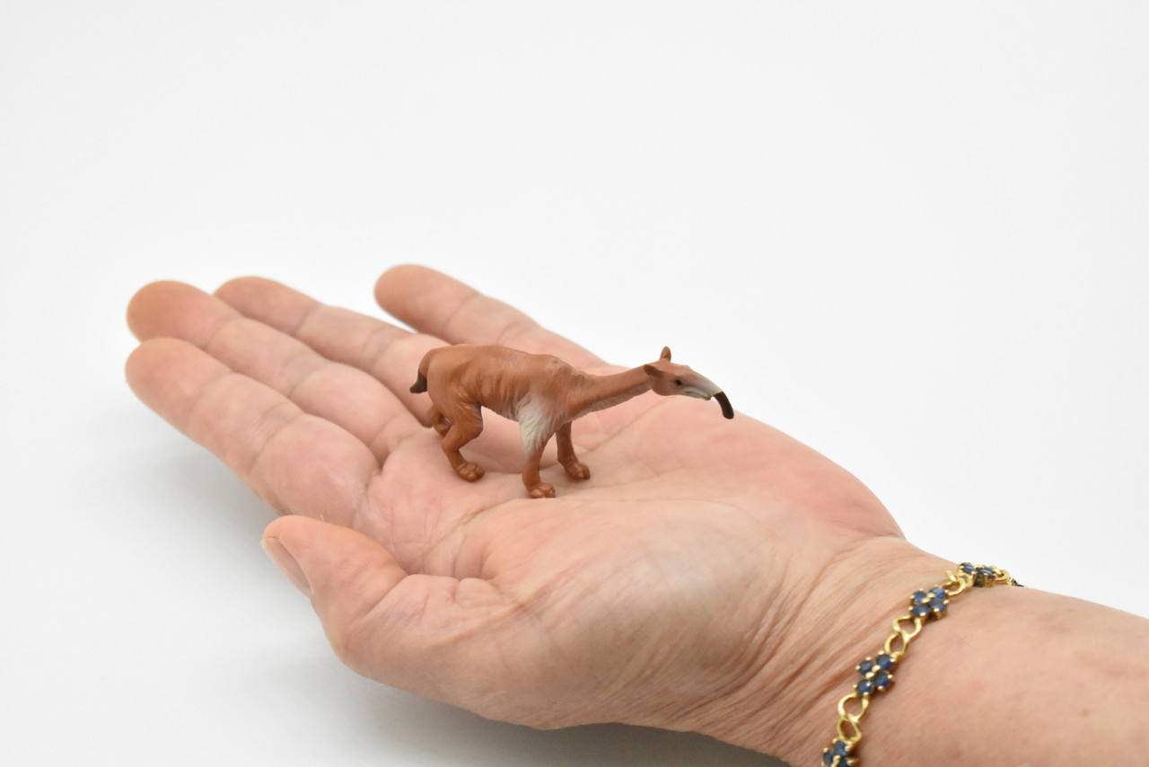 Macrauchenia, Long Neck Llama, Ice Age Mammal, Educational, Realistic, Hand Painted, Figure, Lifelike Model, Gift,  3 Inches. 