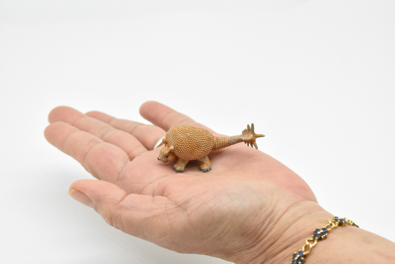 Doedicurus, Giant Armadillo Glyptodont, Educational, Realistic, Hand Painted, Diorama Figure, Lifelike Model, Gift,   2 1/2 Inches. 
