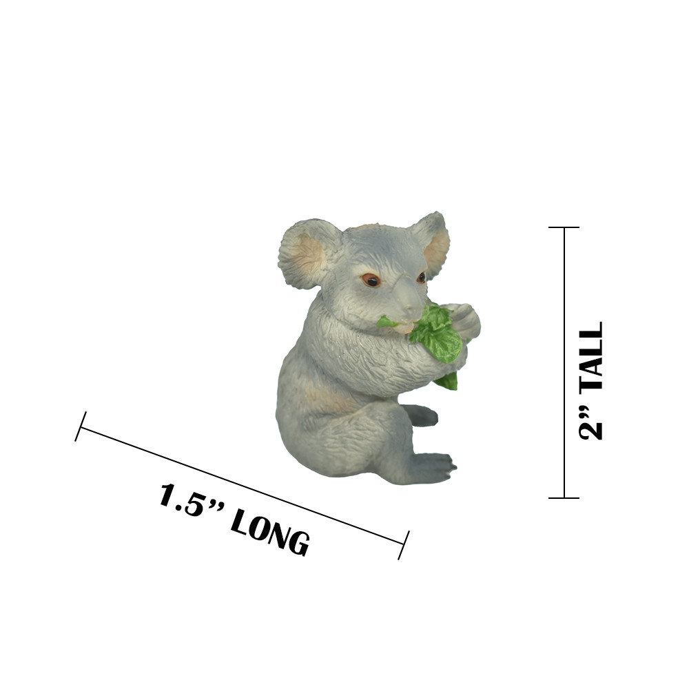 Koala Bear Eating Leaves, Museum Quality, Animal, Educational, Realistic Hand Painted, Figure, Lifelike Model, Vintage Replica, Toy, 1 3/4 Inches.