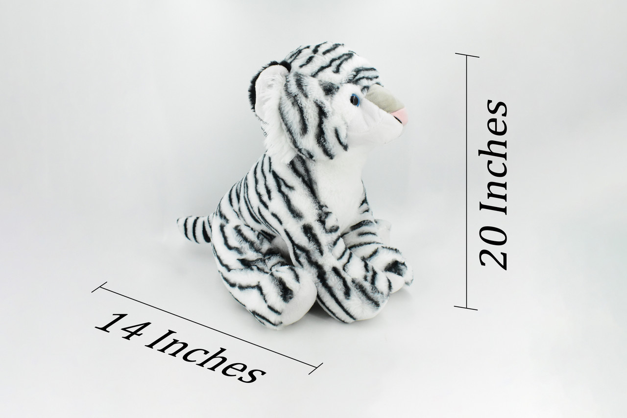 Tiger, White, Stuffed Animal, Educational, Plush Realistic Figure, Lifelike Model, Replica, Gift,    20"    F3266 B391