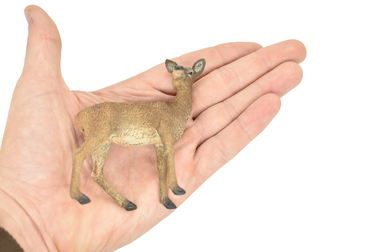 Deer, Whitetail, Mule Deer, Museum Quality, Animal, Educational, Realistic Hand Painted, Diorama Figure, Lifelike Model, Vintage Replica, Toy, 3 1/2  Inches. 