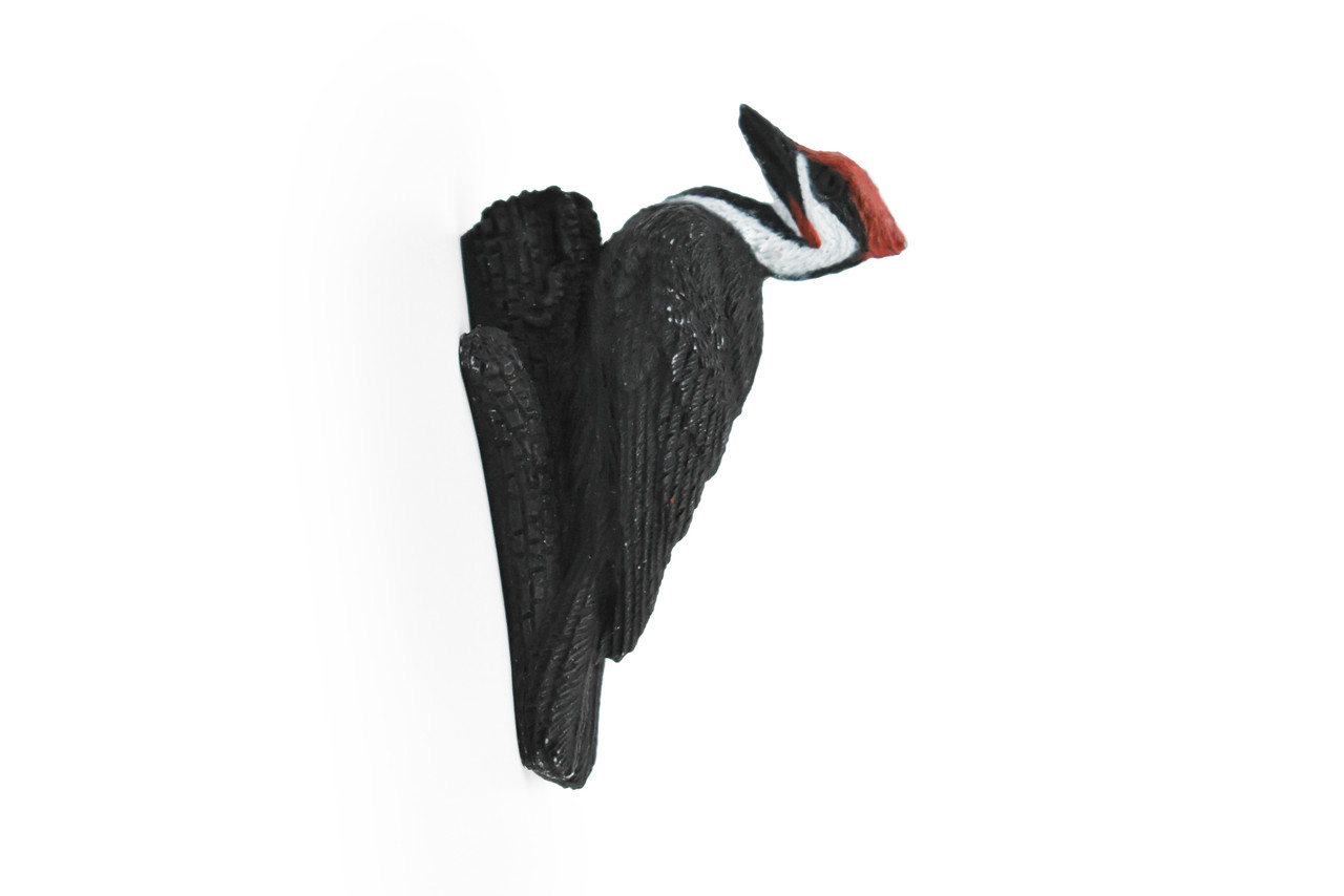 Pileated Woodpecker, Very Nice Rubber Bird, Educational, Realistic, Hand Painted, Figure, Lifelike Model, Figurine, Replica, Gift,   2 1/2"    F3391 B27
