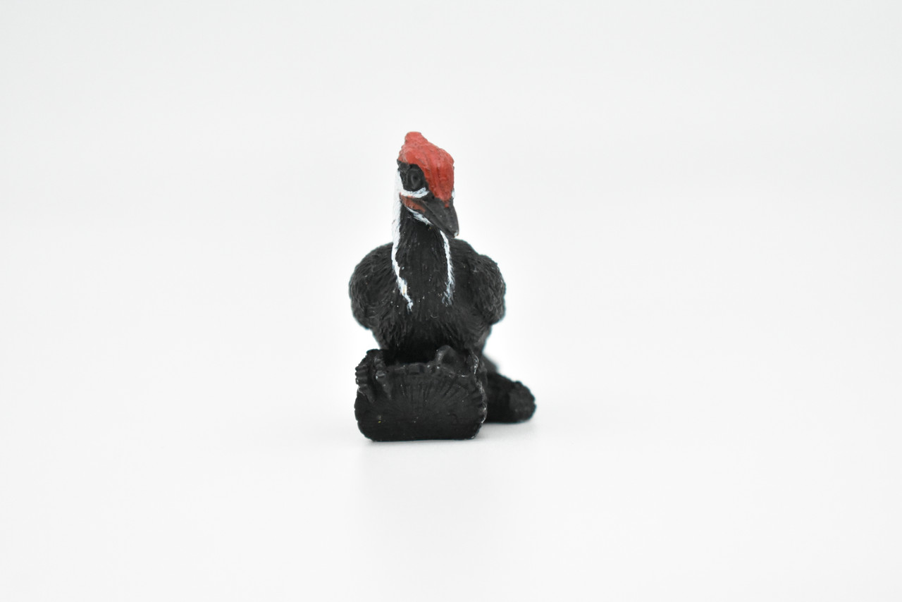 Pileated Woodpecker, Very Nice Rubber Bird, Educational, Realistic, Hand Painted, Figure, Lifelike Model, Figurine, Replica, Gift,   2 1/2"    F3391 B27
