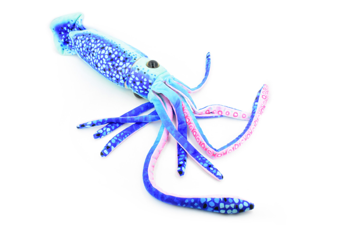 Squid, Blue, Ocean, Marine, Very Nice Plush, Stuffed Animal, Toy, Kids, Realistic Figure, Educational, Gift,    28 inches long 