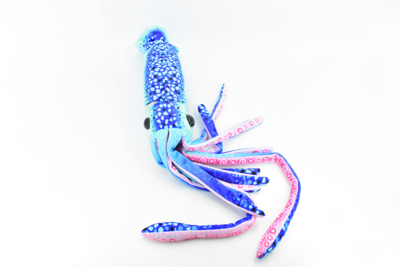 Squid, Blue, Ocean, Marine, Very Nice Plush, Stuffed Animal, Toy, Kids, Realistic Figure, Educational, Gift,    28 inches long     F3400 B325