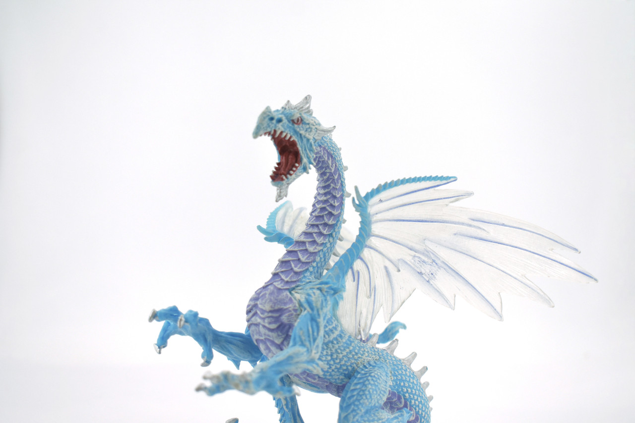 Dragon, Ice Dragon, Museum Quality, Highly Detaied, Hand Painted, Myth, Fantasy, Plastic, Educational, Realistic, Figure, Lifelike Figurine, Gift,      6"      F3424 B356