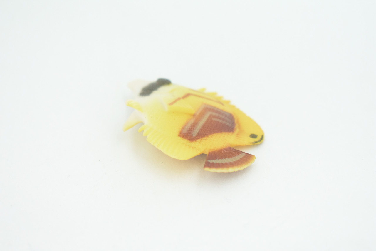 Butterfly Fish, Threadfin Butterflyfish, Rubber Fish Design, Realistic Figure, Educational, Figure, Lifelike, Toy Model, Figurine, Replica, Gift,       2 1/4"       F3452 B48