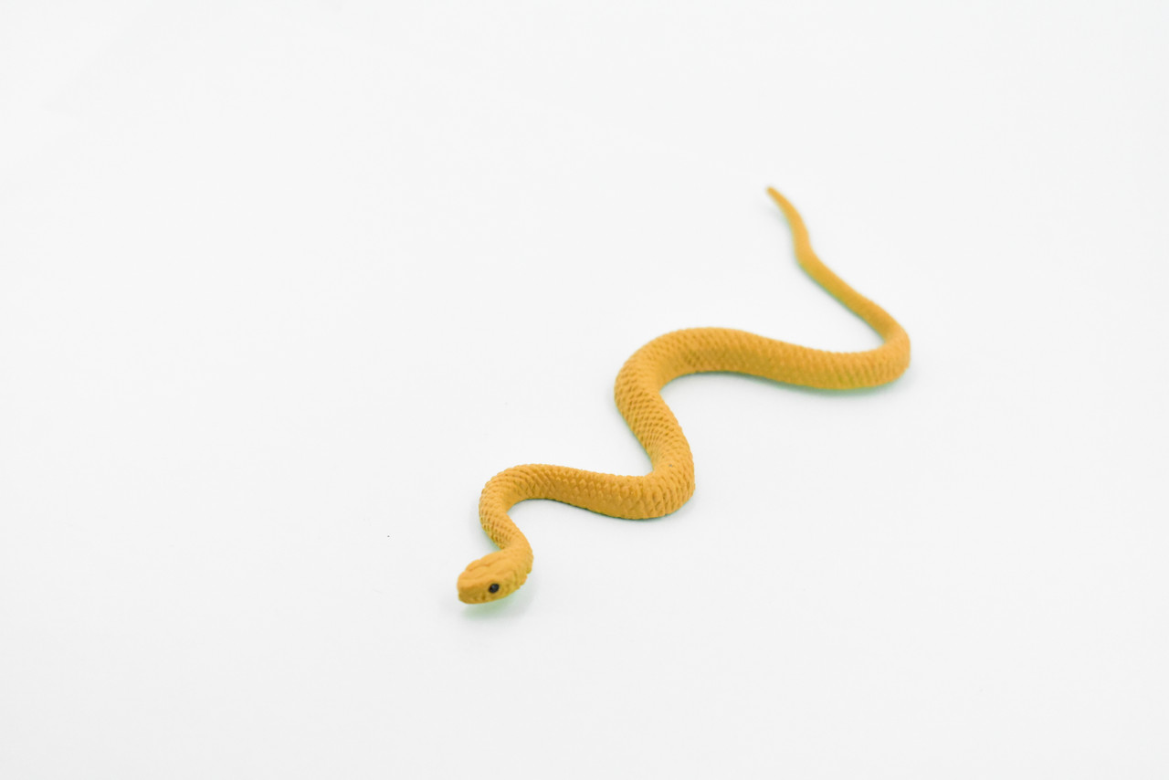 Snake, Yellow Tree Snake, Rubber Reptile, Educational, Realistic Hand Painted, Figure, Lifelike Model, Figurine, Replica, Gift,       4 1/2"       F3462 B360