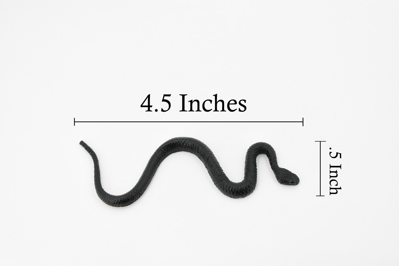 Snake, Black Mamba Snake, Rubber Reptile, Educational, Realistic Hand Painted, Figure, Lifelike Model, Figurine, Replica, Gift,       4 1/2"       F3463 B360