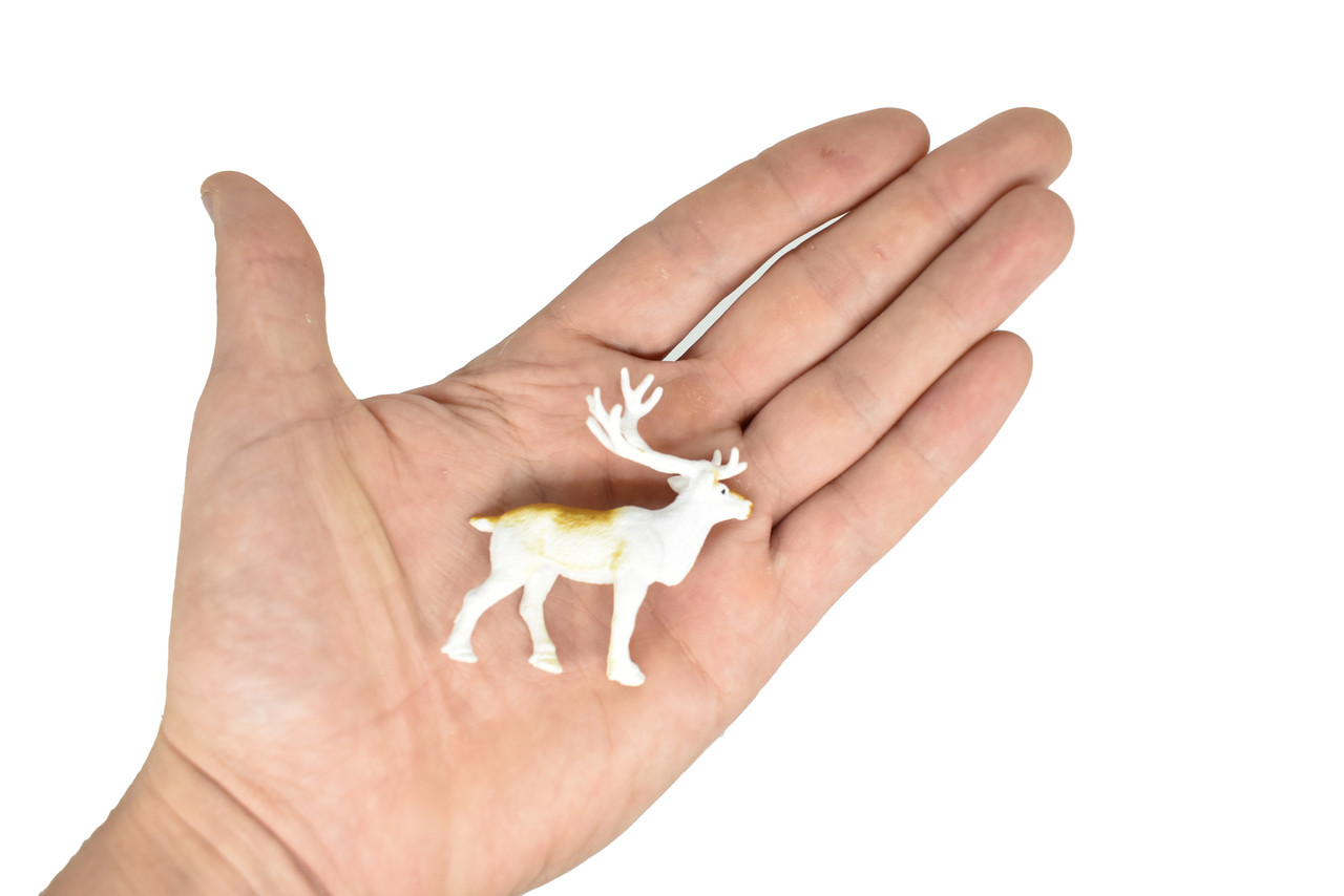 Reindeer, Caribou, Very Nice Plastic Animal, Educational, Toy, Kids, Realistic Figure, Lifelike Model, Figurine, Replica, Gift,    2 1/4" 