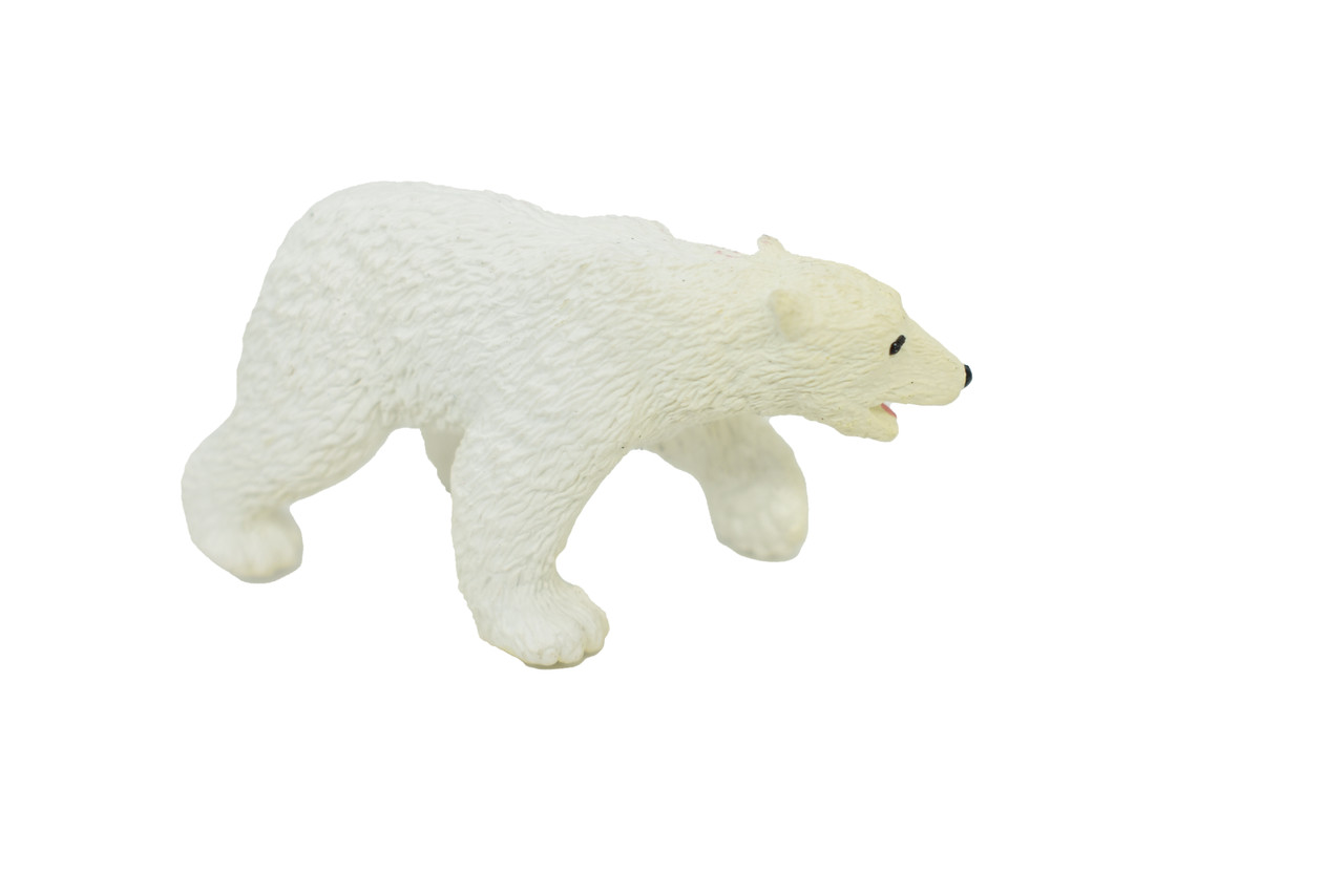 Polar Bear, High Quality, Plastic, Hand Painted, Realistic, Figure, Model, Replica, Toy, Kids, Educational, Gift,     2 1/4"  