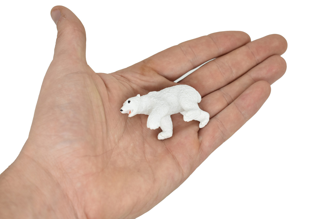 Polar Bear, High Quality, Plastic, Hand Painted, Realistic, Figure, Model, Replica, Toy, Kids, Educational, Gift,     2 1/4"  