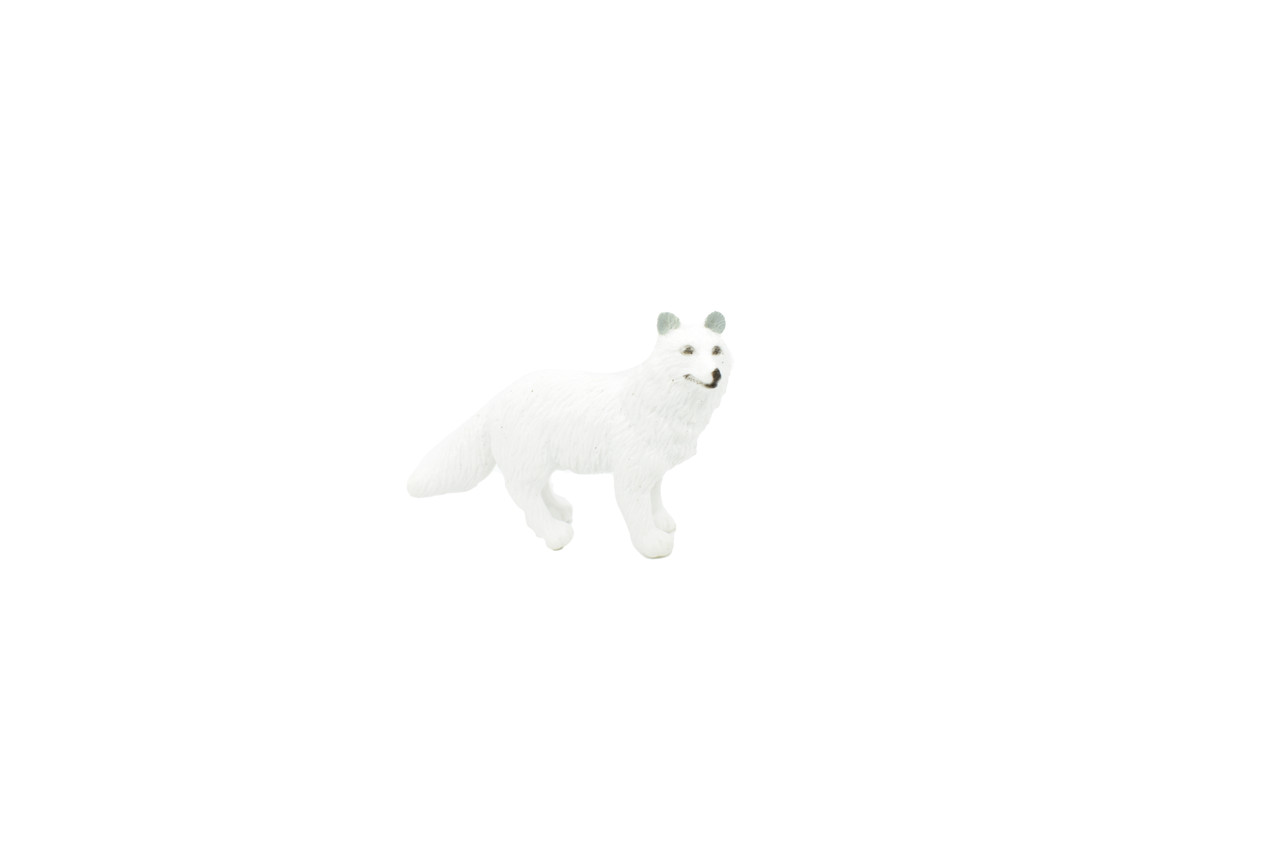 Fox, Arctic, White, Very Nice Plastic Animal, Educational, Toy, Kids, Realistic Figure, Lifelike Model, Figurine, Replica, Gift,    2"  