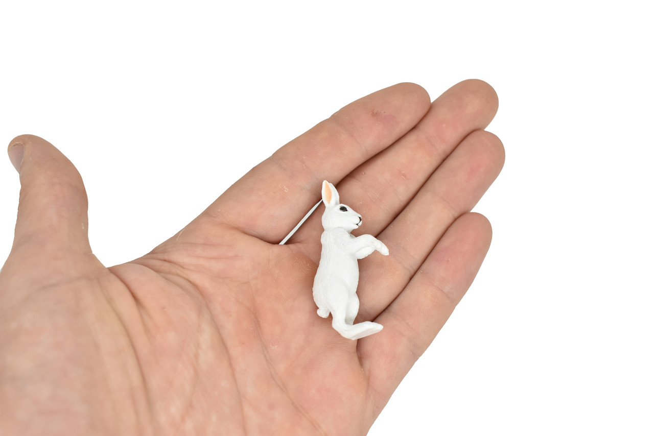 Rabbit, White Bunny, Hare, Very Nice Plastic Animal, Educational, Toy,  Kids, Realistic Figure, Lifelike Model, Figurine, Replica, Gift, 2 CWG238  B306