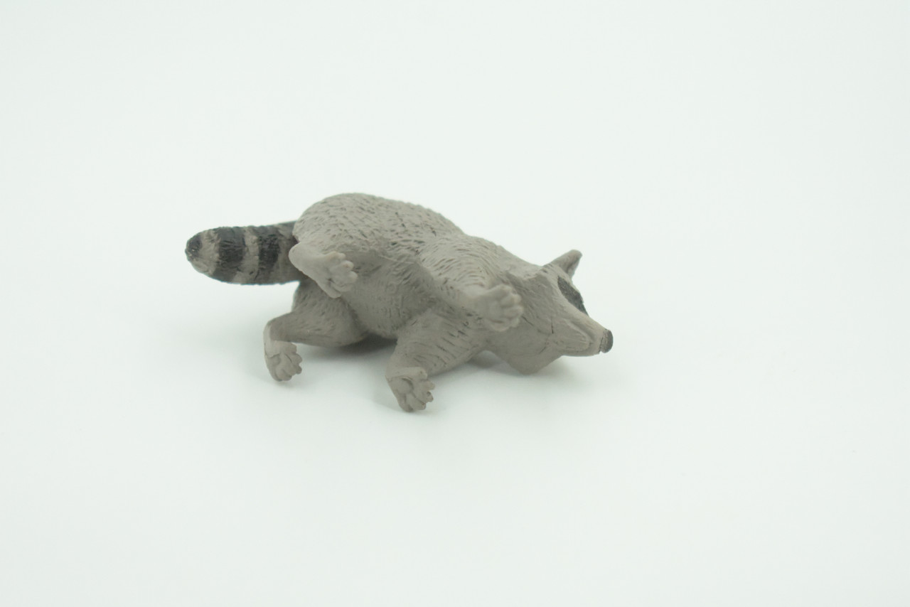 Raccoon, Very Nice Rubber Animal, Educational, Hand Painted, Realistic Figure, Lifelike Model, Figurine, Toy, Kids,  Gift,    2 1/2 Inches.   F3526 B138
