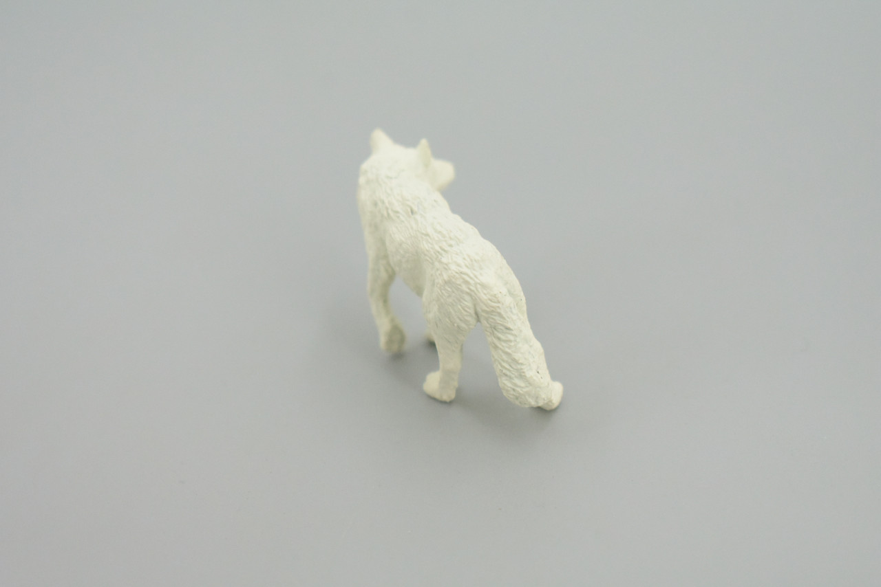 Arctic Wolf, Very Nice Rubber Animal, Educational, Hand Painted, Realistic Figure, Lifelike Wolf, Toy, Kids,  Gift,      2 1/8 Inches.     F3527 B138