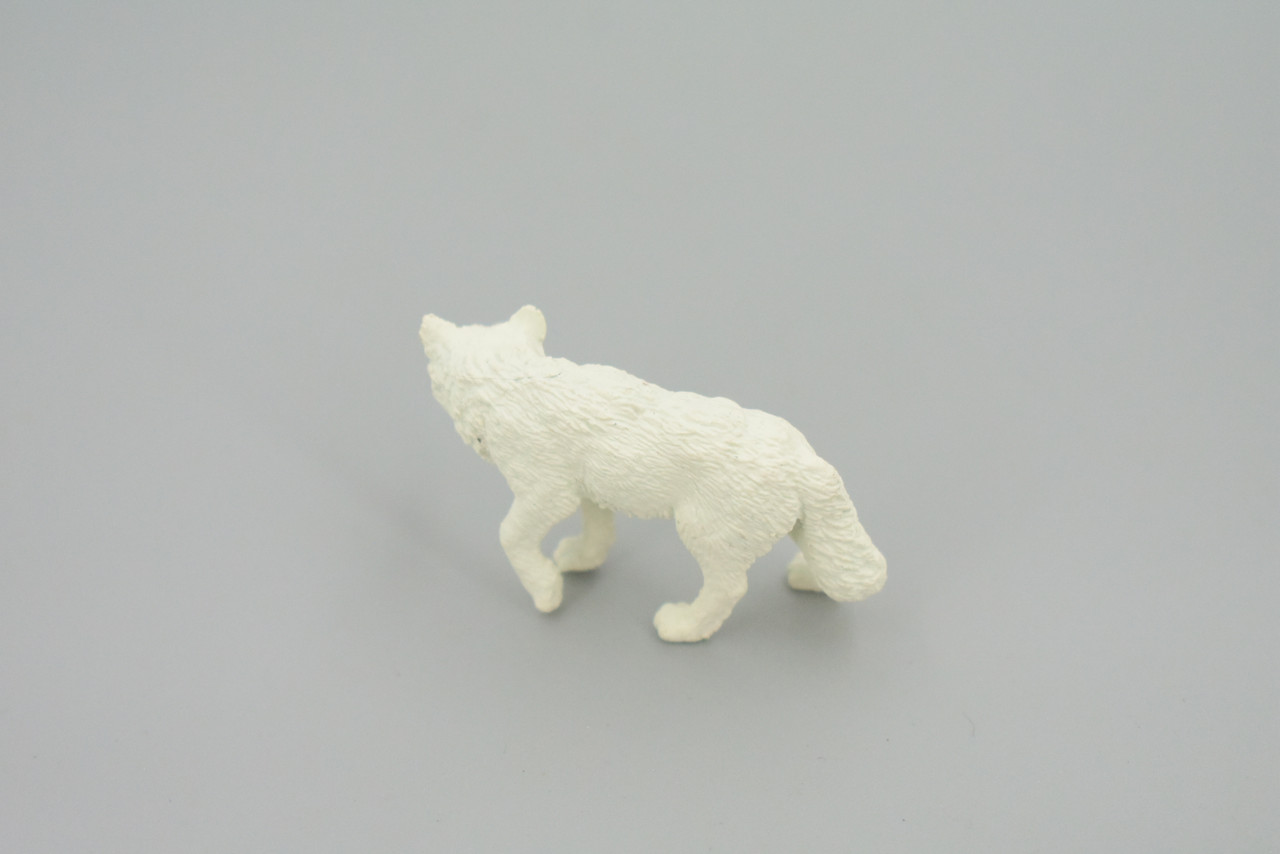 Arctic Wolf, Very Nice Rubber Animal, Educational, Hand Painted, Realistic Figure, Lifelike Wolf, Toy, Kids,  Gift,      2 1/8 Inches.     F3527 B138